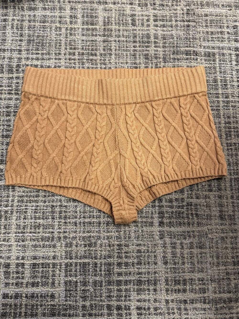 SKIMS Cable Knit Short in Camel